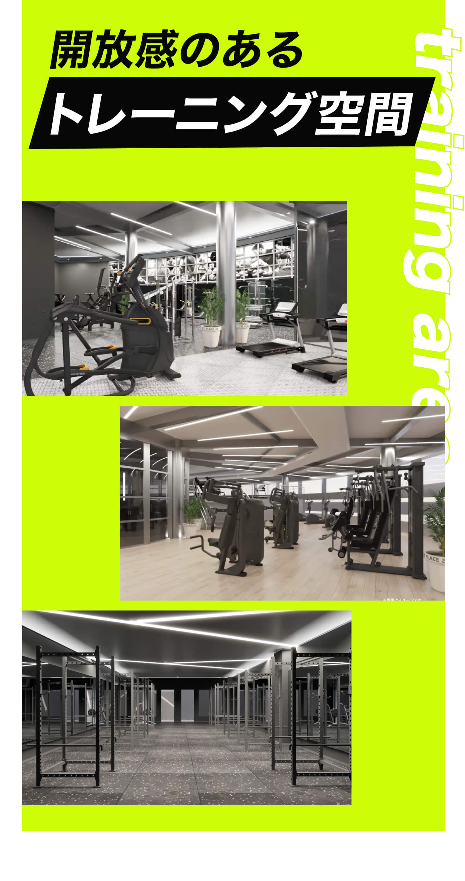 開放感のあるトレーニング空間