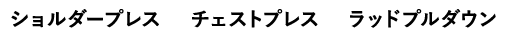 ショルダープレス チェストプレス ラッドプルダウン