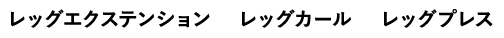 レッグエクステンション レッグカール レッグプレス