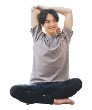 ストレッチをする男性