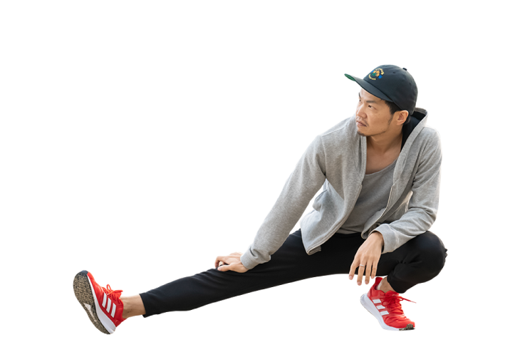 ストレッチをする男性